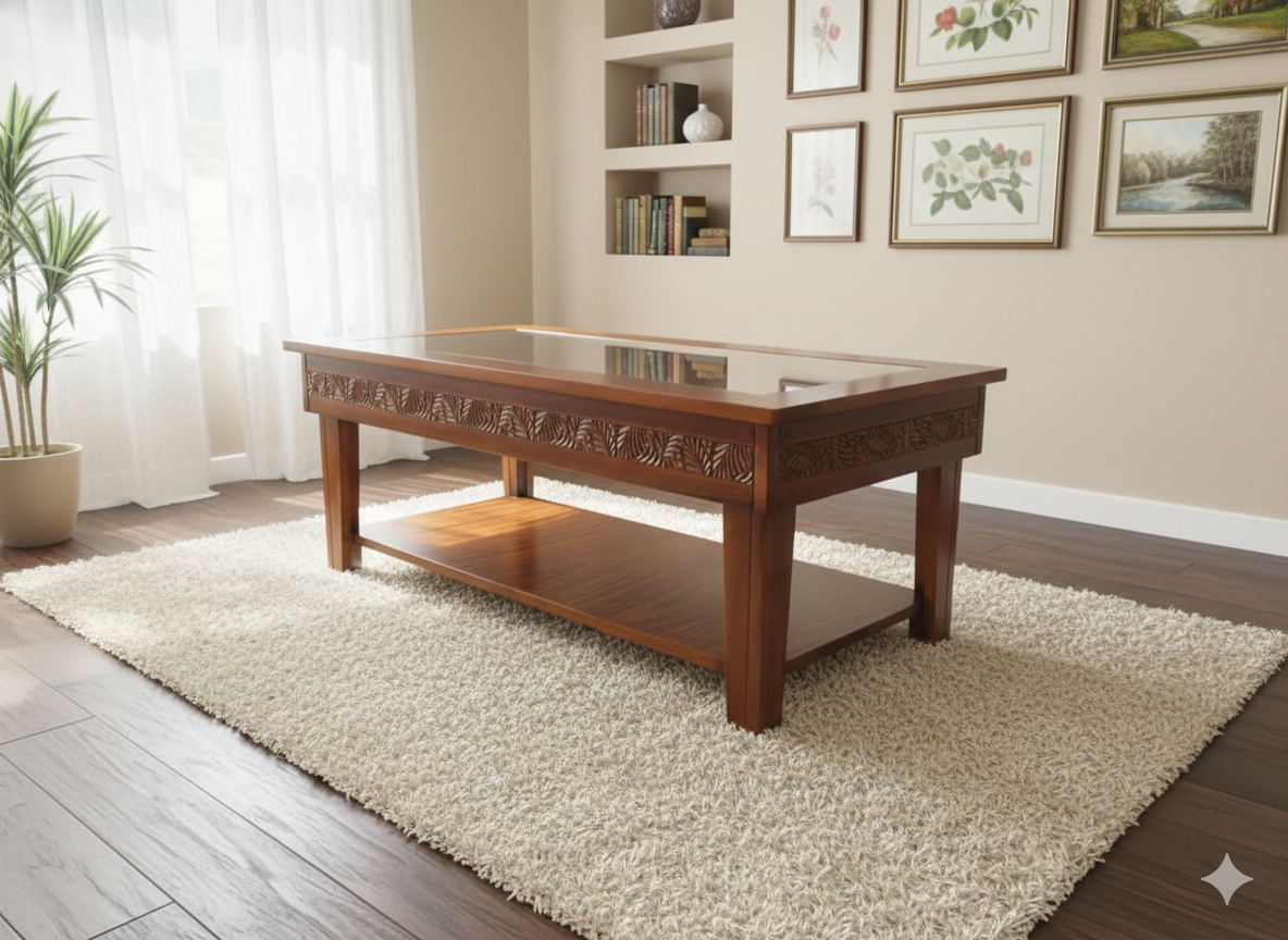 Copper Leaf Center Table 3’x1’6″