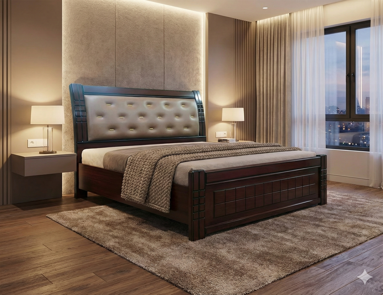 Golden Button Cushion Cot 5’x6’6″