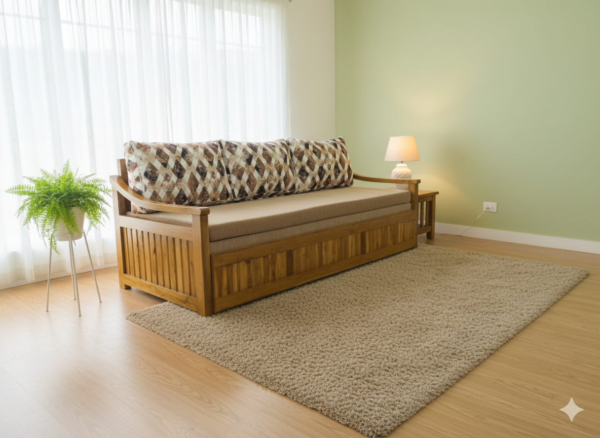 Teakline Sofa Cum Bed 5’x6’3″