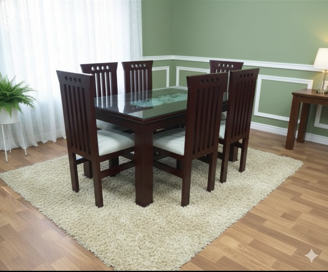 Throne Dining with 6 Chairs