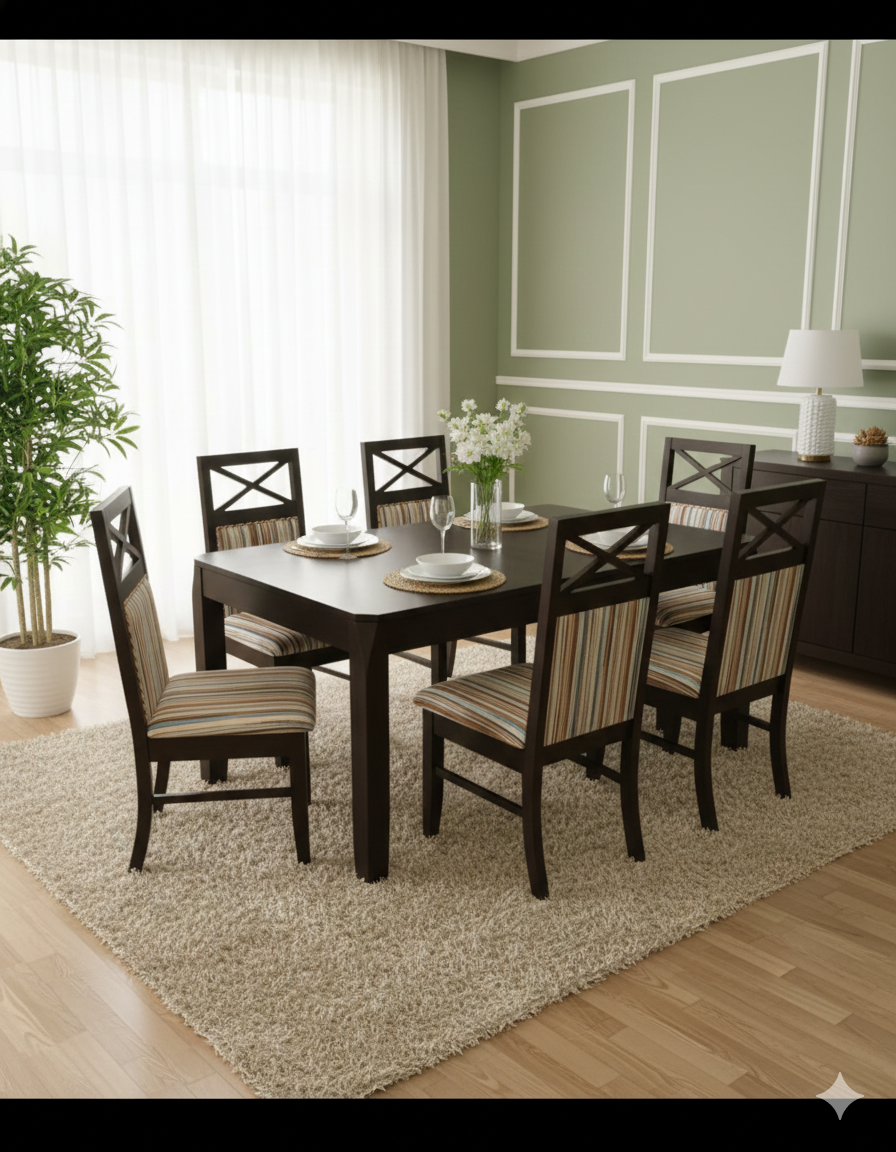 X Dining with 6 Chairs