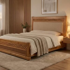 Wood Rope Cushion Cot 5'x6'6"