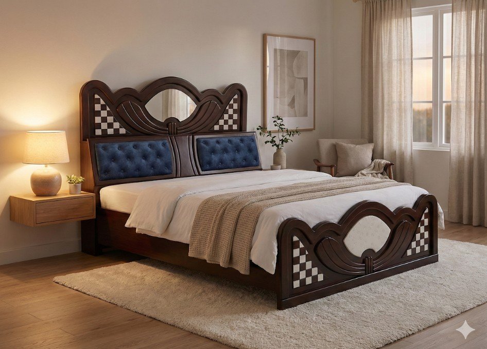 Velvet Headbox Cot 5’x6’6″